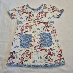 Vintage Hopscotch designs size small cowpokes dress 2 front pockets VGUC